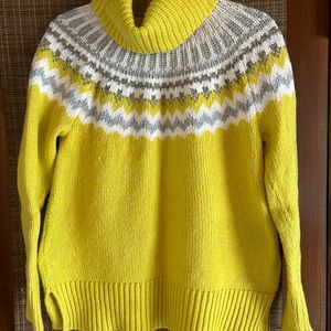 Loft yellow turtleneck sweater size medium